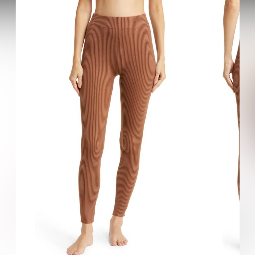 Organic cotton ribbed leggings